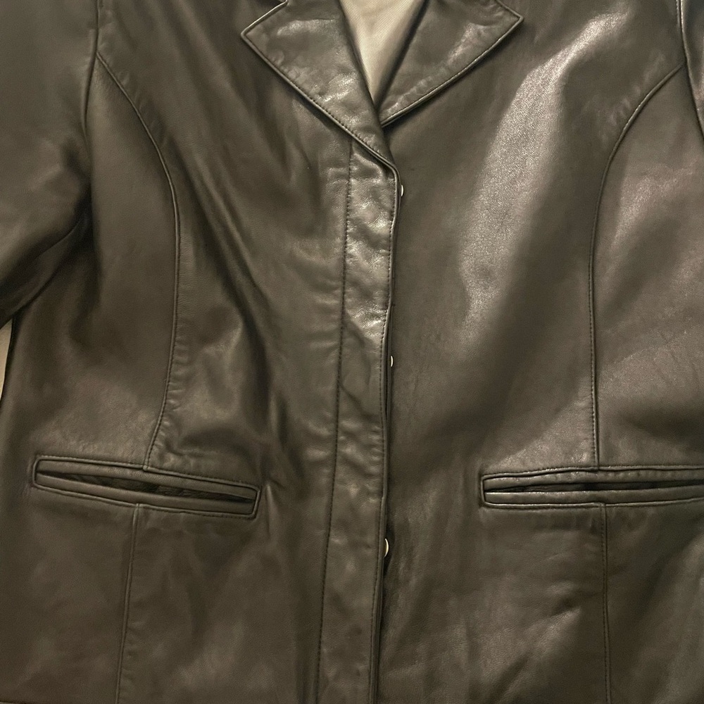 Black Gallery Leather Jacket size L EUC - Picture 16 of 16
